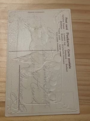 Embossed Easter Postcard Lilies Printed in Germany Vintage Floral Holiday Card - Thumbnail 2