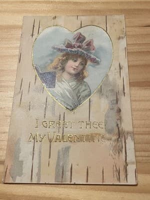 Antique Embossed Valentine Postcard Turners Falls Mass Postmarked 1c Stamp - Image 1