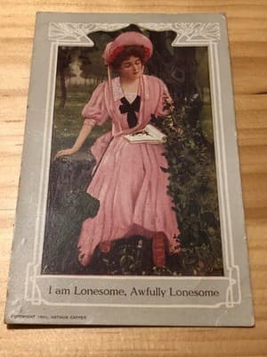 Arthur Capper Postcard 1906 I Am Lonesome Awfully Lonesome Postmarked 1c Stamp - Image 1