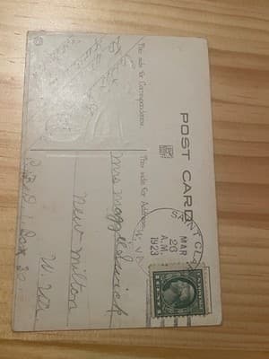 Vintage 1923 Easter Postcard Children Eggs Easter Greeting Postmarked Stamped - Thumbnail 2