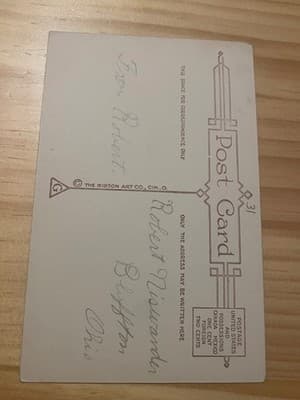 Gibson Art Co Postcard Embossed Easter Bunnies Cart Vintage Divided Back Antique - Thumbnail 2