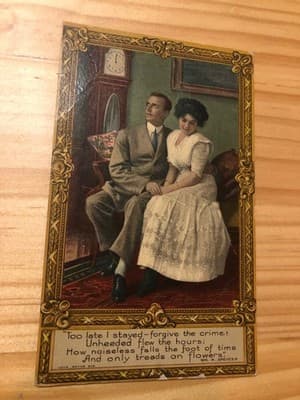 Vintage 1917 Postcard Couple Love Poem Wm R Spencer Divided Back Handwritten - Image 1