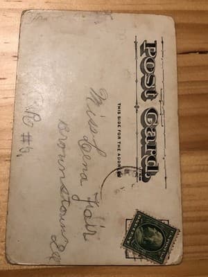 Vintage Illustrated Postcard Dancer Woman Postmarked 1c Stamp Worn Corner Wear - Thumbnail 2