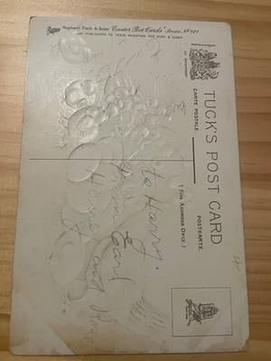Raphael Tuck & Sons Easter Postcard Embossed Silver Cross Flowers Divided Back - Thumbnail 2