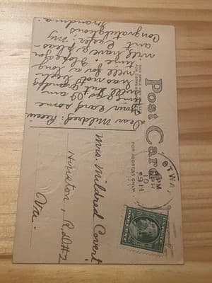Vintage 1911 Postcard A Happy Easter Chick Gold Embossed Handwritten - Thumbnail 2