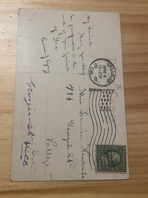 Vintage Easter Postcard Girl with Lamb Seaside Scenic Divided Back Van Nuys 1912 - Thumbnail 2