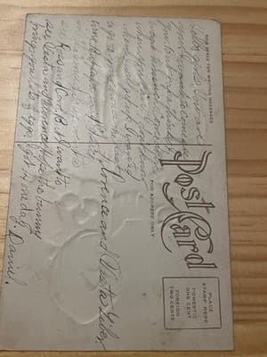 Vintage Easter Postcard Embossed Children Flowers Handwritten Divided Back - Thumbnail 2