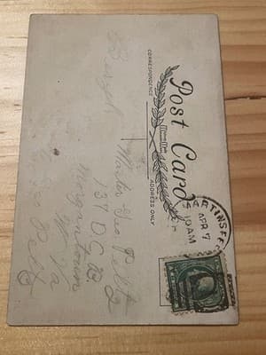 Vintage Embossed Easter Postcard Handwritten Address 1c US Stamp Postmark 1910s - Thumbnail 2