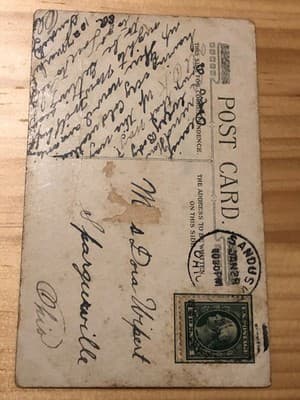 Vintage Postcard I WOULD LIKE TO BE YOUR GIRLIE Romance Couple Bridge Stamped - Thumbnail 2