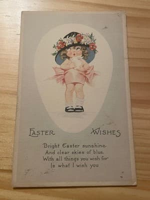 Vintage Easter Embossed Postcard Made in Germany Divided Back Unposted Floral - Image 1