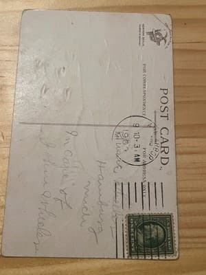 Vintage 1909 Easter Postcard Embossed Chicks Violets Printed Germany Postmarked - Thumbnail 2