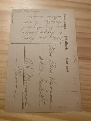 Vintage Embossed Easter Greetings Postcard 1915 Printed in Saxony Handwritten - Thumbnail 2