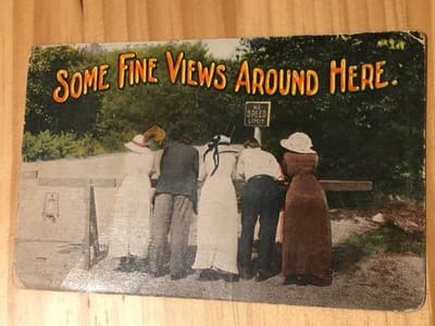 Vintage Postcard Some Fine Views Around Here No Speed Limit Humor Unposted - Image 1