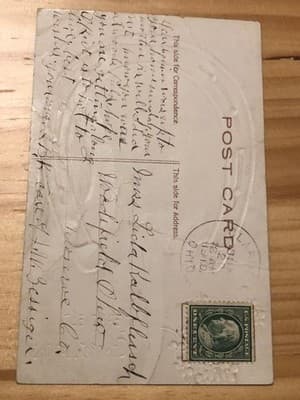 Vintage Embossed Postcard Horseshoe Heartiest Congratulations Mailed 1910 Ohio - Thumbnail 2