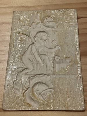 Vintage Embossed Valentine Card Cherub Rose 3D Relief Paper Ephemera Collectible - Thumbnail 2