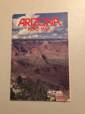 Arizona Highways Road Map Grand Canyon Folded Pocket Vintage Travel Map Guide - Image 1