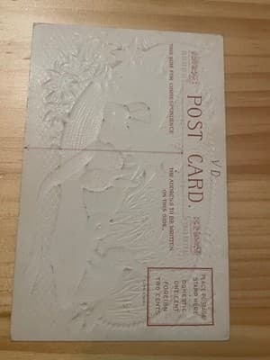 Embossed Easter Postcard Rabbits With Loving Easter Wishes Unused Unposted - Thumbnail 2