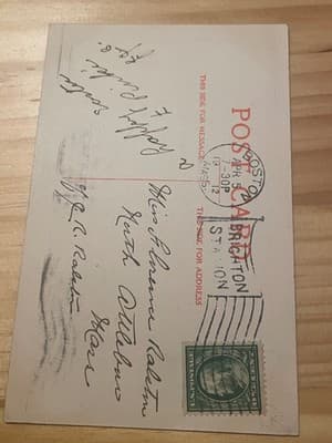 Easter Greetings Postcard Bunny Eggs Vintage Postmarked Boston Handwritten Stamp - Thumbnail 2