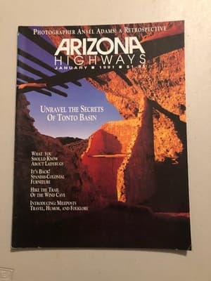 Arizona Highways Magazine January 1991 Ansel Adams Unravel Tonto Basin Vintage - Image 1