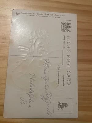 Raphael Tuck & Sons Postcard Vintage Easter Embossed Series 112 Unposted Rabbit - Thumbnail 2