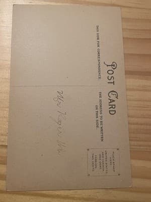 Vintage Easter Postcard Angel Sitting By Egg Frohliche Ostern Embossed Silver - Thumbnail 2