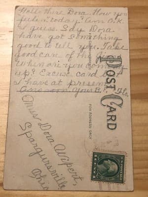 Vintage Postcard Couple Piano Humor Color Lithograph 1Cent Stamp Handwritten - Thumbnail 2