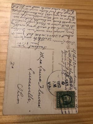 Antique Postcard Amherst VA Postmarked 1912 Romantic Couple Vintage Illustration - Thumbnail 2