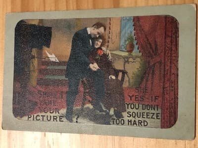 Vintage Postcard Couple Piano Humor Color Lithograph 1Cent Stamp Handwritten - Image 1