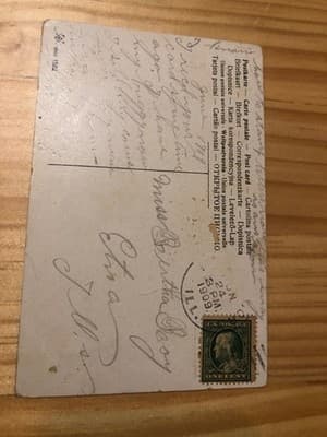 Vintage Postcard Can I Share My Luck With You Postmarked Jan 24 1909 Handwritten - Thumbnail 2