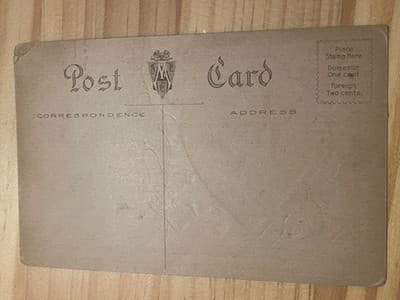 Vintage Embossed Valentine Postcard Unposted Heart Cameo Horseshoes Rope Border - Thumbnail 2