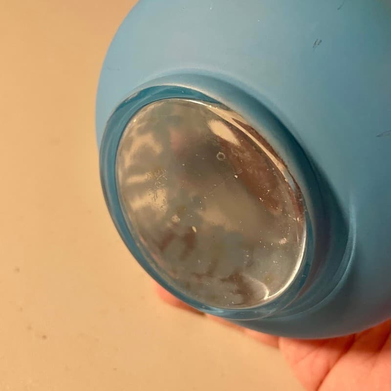 Vintage Westmoreland Blue Mist Satin Glass Lidded Candy Dish with Hand-Painted D - Thumbnail 7