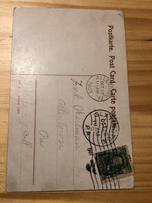 Vintage 1907 Postmarked Postcard Allentown PA Romantic Couple Hand Colored - Thumbnail 2