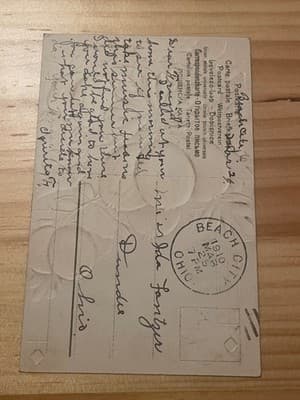 Vintage Embossed Easter Postcard A Peaceful Eastertide Gold Cross 1910 Ohio - Thumbnail 2