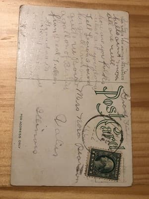 Lovers Lane Saint Jo Eugene Field No 7 Gold Border Postcard Vintage Scenic Used - Thumbnail 2