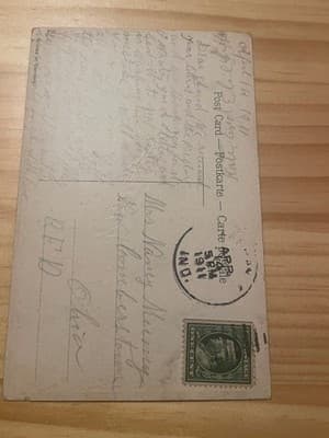 Vintage 1911 Easter Postcard Girl with Chicks Sheep Embossed Made in Germany - Thumbnail 2