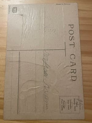 Vintage Easter Greetings Postcard Printed in Germany Unposted Embossed Lamb - Thumbnail 2