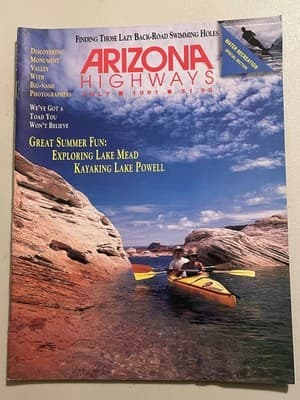 Arizona Highways Magazine July 1991 Lake Powell Kayaking Lake Mead Travel Issue - Image 1