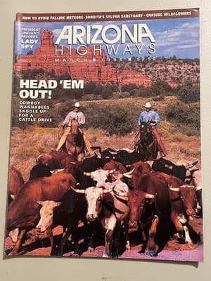 Arizona Highways Magazine March 1996 Travel Arizona Cowboy Cattle Photography - Image 1