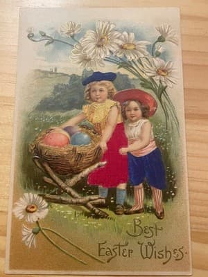 Vintage 1911 Embossed Easter Postcard Canada 1c Stamp St Thomas Postmark - Image 1