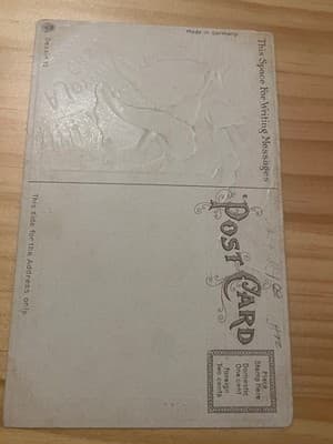 Vintage Easter Postcard Embossed Cross Floral Made in Germany Unused Postcard - Thumbnail 2