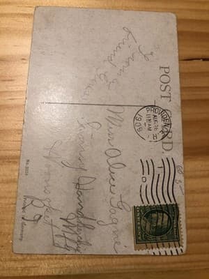 Vintage 1909 Wall Flowers Postcard Providence Postmark Printed Germany Stamped - Thumbnail 2