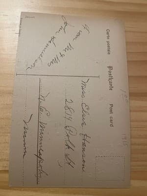 Regina Vintage Easter Postcard Fur Bunny Applied 1915 Handwritten Postcard - Thumbnail 2