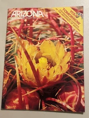 Arizona Highways Magazine January 1985 Vintage Cactus Flower Cover $1.75 RARE - Image 1