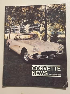 Corvette News Magazine Aug Sept 1976 Vintage Chevrolet Corvette Cover Collector - Image 1