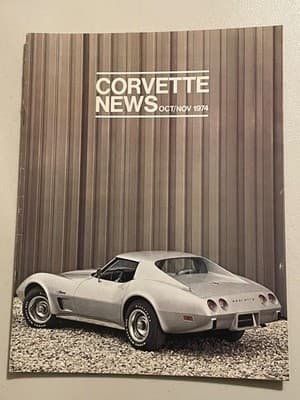 Corvette News Magazine Oct/Nov 1974 Chevrolet Corvette Vintage Collectible Car - Image 1