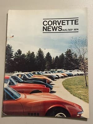 Corvette News Magazine Aug/Sep 1974 Vintage Chevrolet Corvette Cars Cover - Image 1