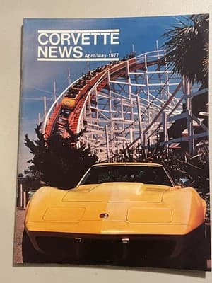 Corvette News Magazine April May 1977 Yellow Corvette Cover Vintage Automotive - Image 1