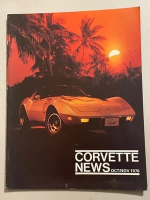 Corvette News Magazine Oct Nov 1976 Vintage Corvette Automotive Collector Issue - Image 1