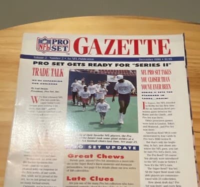 NFL Pro Set Gazette Magazine December 1990 Volume 2 Number 2 Sports Memorabilia - Image 1