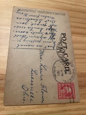 Greetings From Columbus Postcard Santa Carrying Sack Holiday 1911 Postmarked - Thumbnail 2